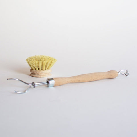 Houten afwasborstel met vervangbare kop